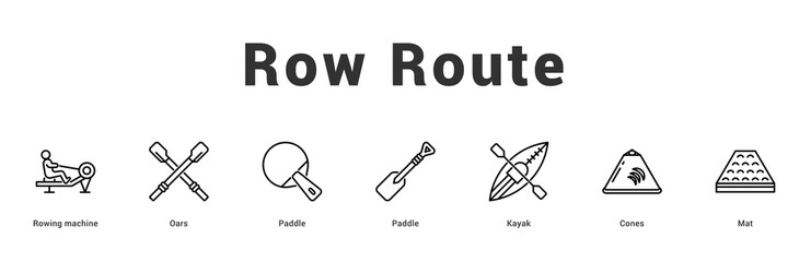 Row Route Modern and clean web banner illustration featuring thematic icons for visual communication