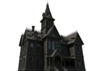 Spooky haunted house isolated gothic architecture scary mansion