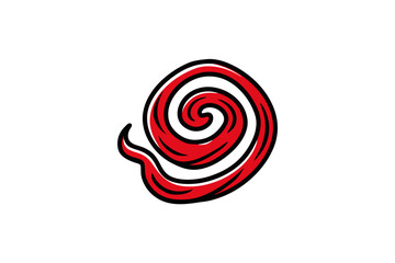 loosely spiraled red line doodle hand drawn swirl  