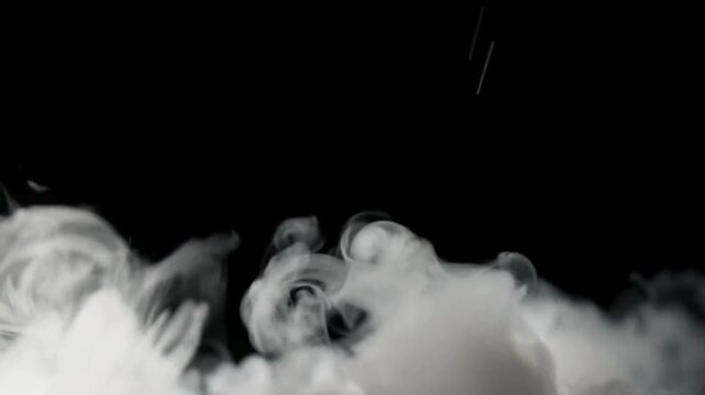 Fog Rising With Black Background Short 4K video 