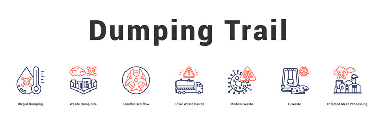 Dumping Trail Modern and clean web banner illustration featuring thematic icons for visual communication