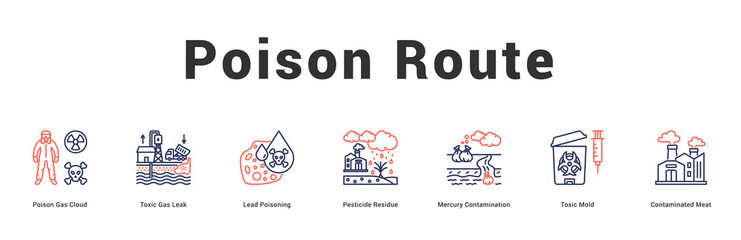 Poison Route Modern and clean web banner illustration featuring thematic icons for visual communication