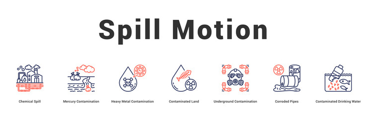 Spill Motion Modern and clean web banner illustration featuring thematic icons for visual communication