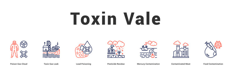 Toxin Vale Modern and clean web banner illustration featuring thematic icons for visual communication