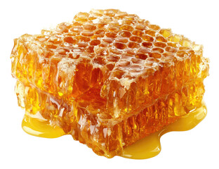 Golden honeycomb with dripping sweet liquid