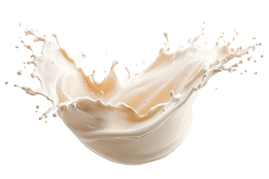 Creamy liquid splashing outwards in a dynamic, frozen motion