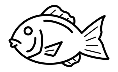 おめでたい鯛の線画イラストアイコン素材