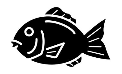 おめでたい鯛の線画イラストアイコン素材