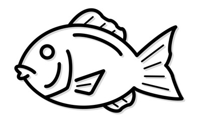 おめでたい鯛の線画イラストアイコン素材