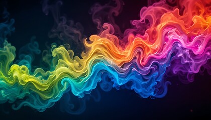 Abstract Colorful Light Waves Dynamic Flow Digital Art