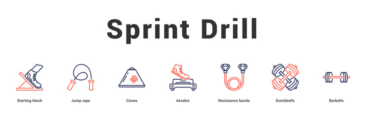 Sprint Drill Modern and clean web banner illustration featuring thematic icons for visual communication