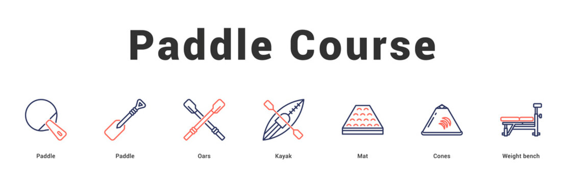Paddle Course Modern and clean web banner illustration featuring thematic icons for visual communication