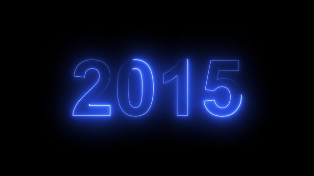 2015 Glowing Neon Line Text Animation, Powerful Abstract Neon Number Design in Stunning 4K Highlighting the Iconic and Important Year important date 2015.