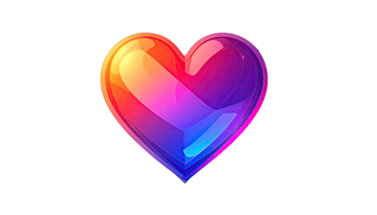 Glossy heart, bright gradients