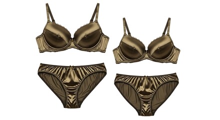 Elegant lingerie set isolated on white background for design