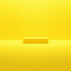 Minimalist yellow stage podium against a bright yellow background