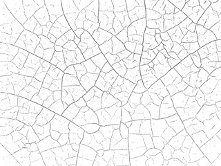 塗装やガラスなどのヒビや亀裂などのイメージの網状の画像素材　オーバーレイ・乗算・背景・テクスチャー　透過PNG／JPEG白背景　黒／ブラック