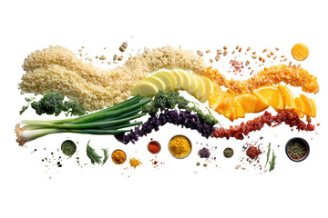 Colorful arrangement of fresh ingredients creating a vibrant culinary landscape