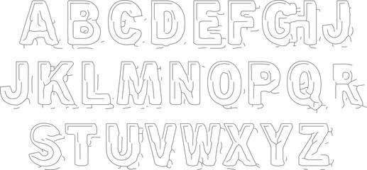 Alphabet Letters Outline Design for Coloring Pages.