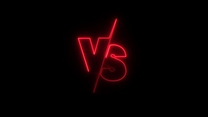 VS versus bars neon animated versus vs bars neon red color with black background ,Animation of glowing neon versus text .neon lines and black background. Motion graphics of neon vs - Powered by Adobe