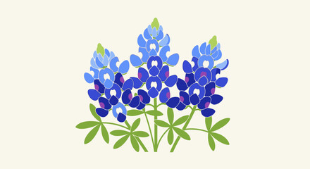 Vector Bluebonnet Clipart &ndash; Texas Wildflower Illustration for Spring Design