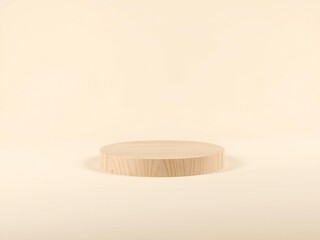 Minimalist beige podium on a light background for product display