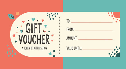 Vector Gift Voucher Template – Cute Hand-Drawn Certificate & Coupon Design