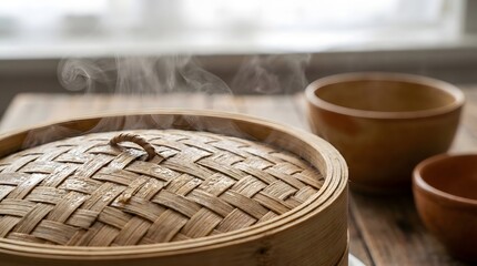 Steaming Bamboo Steamer