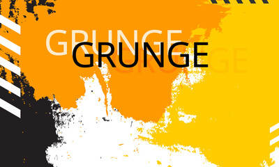 orange yellow watercolor brush painting banner panel grunge grapic element abstract background