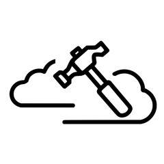 Cloud icon silhouette with hammer inside vector illustration design concept justice symbol graphic art