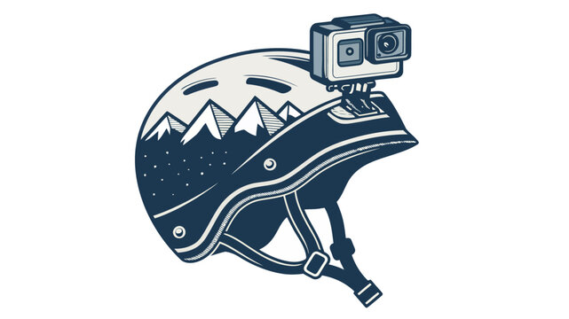 Capture your extreme adventures with helmet camera vector graphic design
