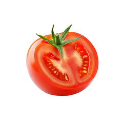 Cut Tomato with Green Stem
