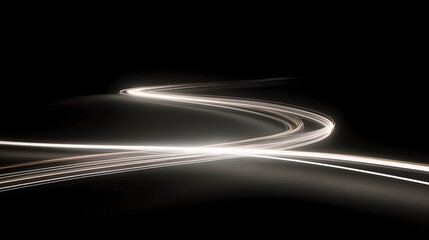 Soft white light trails over dark minimal background