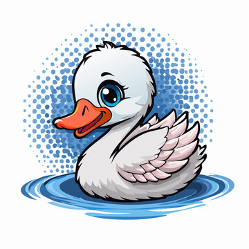 kleiner Schwan - Cartoon Comic Stil