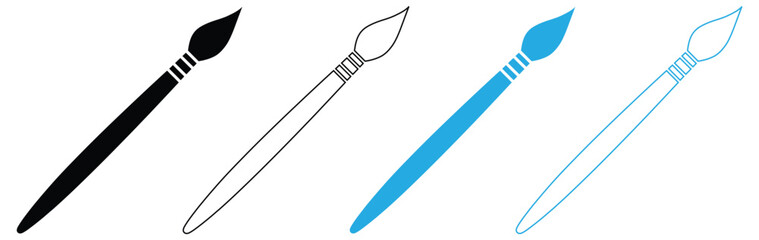 Vibrant art brushes for creative projects and artistic presentations,Paint Brush icon, Brush sign vector for web site Computer and mobile app,