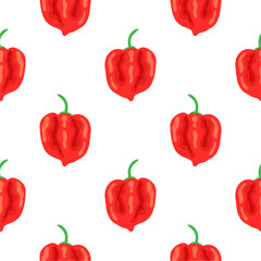 Seamless Bell Pepper Vector Pattern