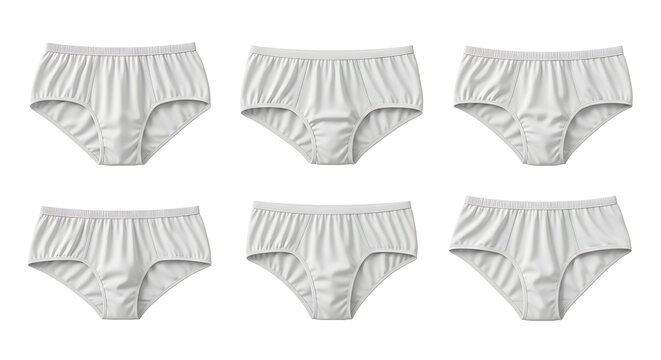 White underwear collection isolated and ready for design