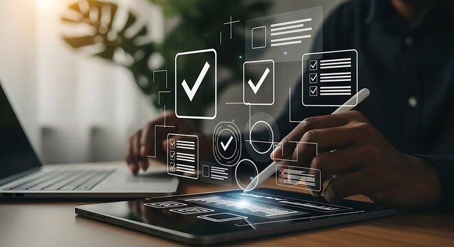 Digital transformation and workflow automation software concept for business efficiency
