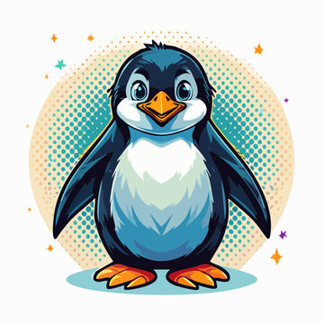 Pinguin - Cartoon Comic Stil