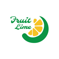 Lime fruit logo  fresh  icon vector symbol illustration minimalist design