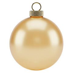 Bauble gold christmas ornament isolated on white background
