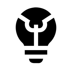 Fototapeta premium Black and white icon of a stylized light bulb