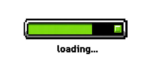 Pixelated health bar with green fill and small indicator