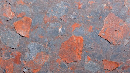 A textured surface with a mix of gray and orange hues.