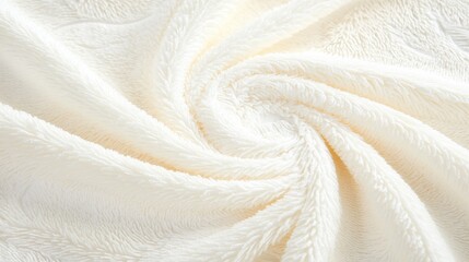A close-up view of a fluffy, white, and soft fabric.