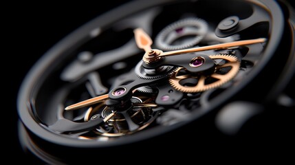 A close-up of a watch's intricate inner workings.