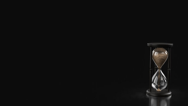 Elegant Hourglass Time Passing Minimal Concept 3d rendering.