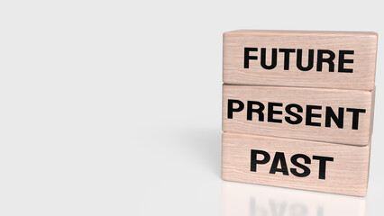 Past Present Future Timeline Concept Blocks 3d rendering.