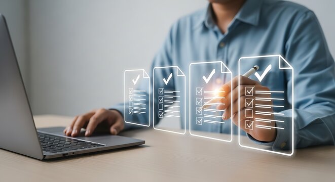 Online document management system showing business productivity and task completion