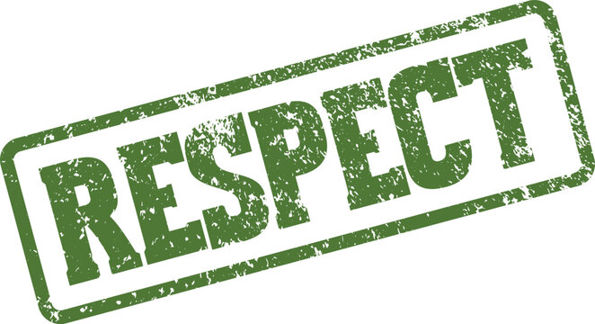 Professional green respect rubber stamp for valuing dignity and esteem